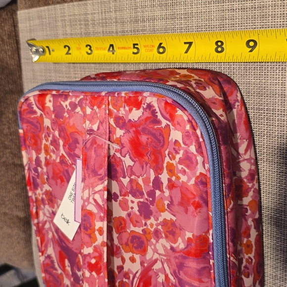 BELK BRAND WOMEN'S PINK & RED FLORAL MAKEUP COSMETIC BAG - Picture 6 of 9